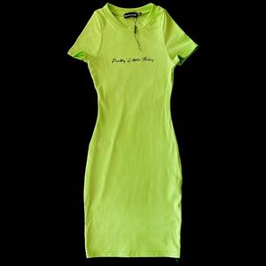 Womens lime bodycon dress